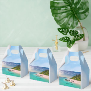 Aquamarin Ozean Tropische Strand Szene Hochzeit Geschenkschachtel