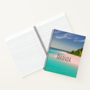Aquamarin Ozean Tropische Strand Szene Notizbuch