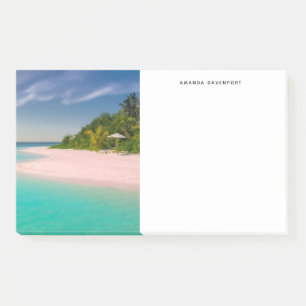 Aquamarin Ozean Tropische Strand Szene Post-it Klebezettel