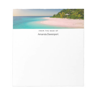 Aquamarin Ozean Tropischer Strand Szene Notizblock