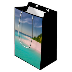 Aquamarin Ozean Tropischer Strand Szenerie Mittlere Geschenktüte