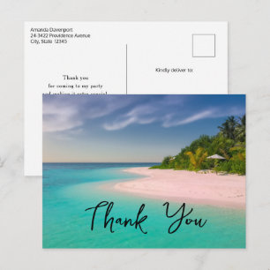 Aquamarin Ozean Tropischer Strand Szenisch Danke Postkarte