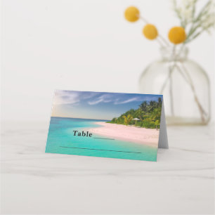 Aquamarin Ozean Tropischer Strand Szenischer Tisch Platzkarte