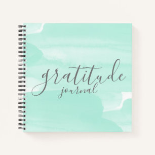 Aquamarin Paint Smudge Dankesblatt Notizbuch
