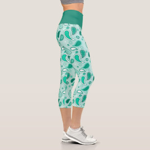 Aquamarin Paisley High Waisted Capris