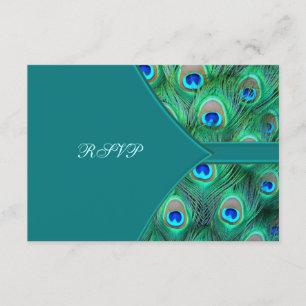 Aquamarin Peacock Elegance Peacock Wedding RSVP