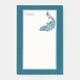 Aquamarin Peacock Fett Stilvolles Art Deco Design Post-it Klebezettel