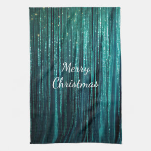 Aquamarin Pine Green Tinsel Weihnachten Geschirrtuch