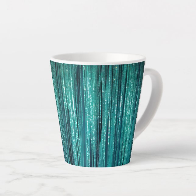 Aquamarin Pine Green Tinsel Weihnachten Milchtasse (Rechte Ecke)