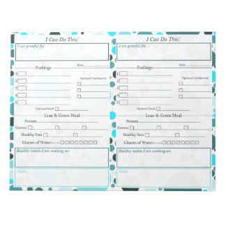 Aquamarin Polka Dot 5-1 Food Journal Notizblock