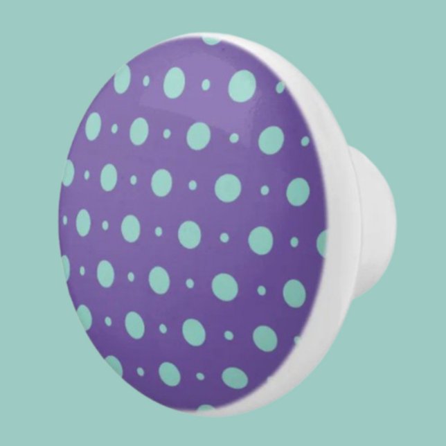 Aquamarin Polka Dot Keramik Knob - Spielender Pop Keramikknauf (Von Creator hochgeladen)
