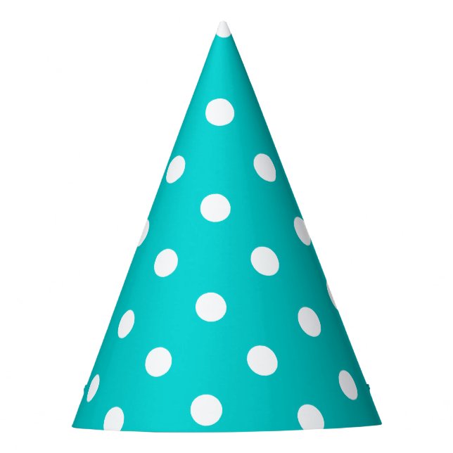 Aquamarin Polka Dot Partyhütchen (Vorderseite)
