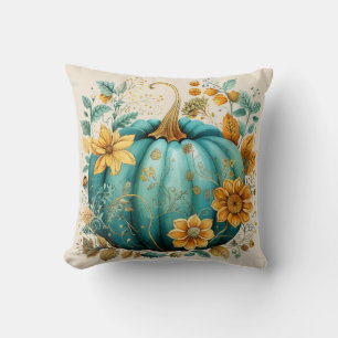 Aquamarin Pumpkin Autumn Boho Fall Ecru Kissen