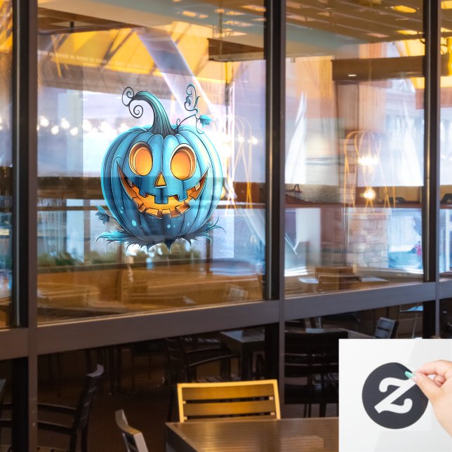 Aquamarin Pumpkin Fensteraufkleber (Restaurantfenster)