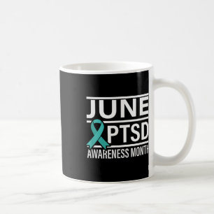 Aquamarin Ribbon June Ptsd Aufklärungsmonat Kaffeetasse