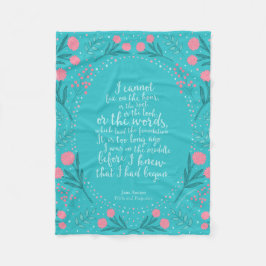 Aquamarin & rosa Floral Jane Austen Pride and Prej Fleecedecke
