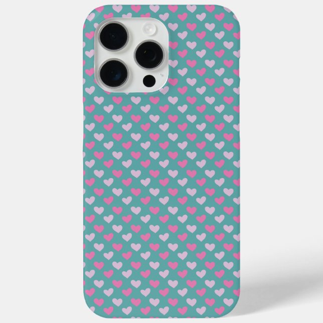 Aquamarin & rosa Herz iPhone Gehäuse Case-Mate iPhone Hülle (Rückseite)