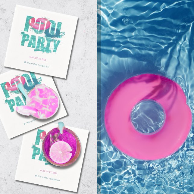 Aquamarin rosa Pool Party Splash Serviette (Von Creator hochgeladen)