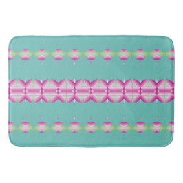 Aquamarin rosa und grüne Gemusterte Mat Badematte