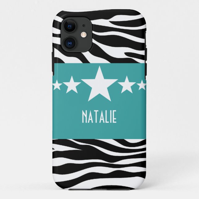 Aquamarin Sassy Star Zebra BT iPhone 5 Fall Case-Mate iPhone Hülle (Rückseite)