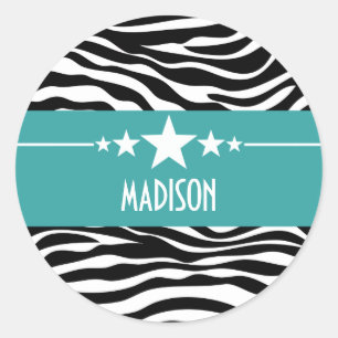 Aquamarin Sassy Star Zebra Stickers