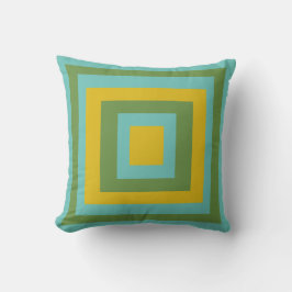 Aquamarin, Senf, Olive, 1970er Hippy-Throw Kissen