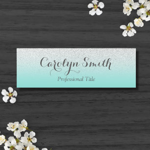 Aquamarin Silver Glitzer Mitarbeiter Name Tag Abze Namensschild