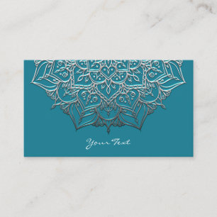 Aquamarin & Silver Mandala Elegant Minimal Marokko Visitenkarte