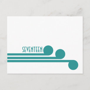 Aquamarin Simple Deko Chic Tischnummer Postkarte