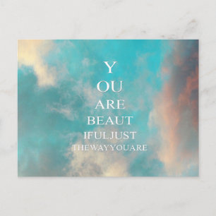 Aquamarin Sky Blue Liebe Zitat Postkarte