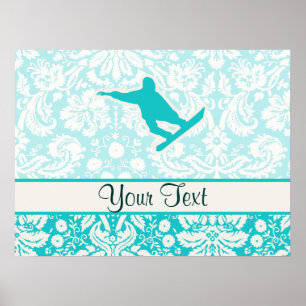Aquamarin Snowboarden Poster