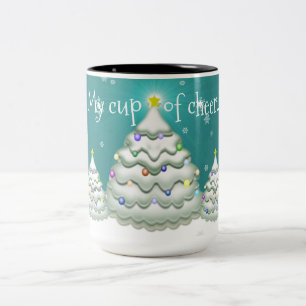 Aquamarin Snowy Weihnachtsbaum Tasse