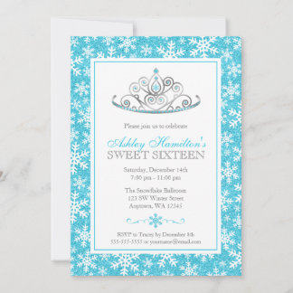 Aquamarin Sparkle Princess Winter Wonderland Sweet Einladung