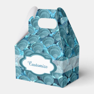 Aquamarin Sparkle Seashell Gable Favor Box Geschenkschachtel