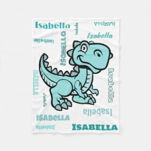 Aquamarin T Rex Dinosaur Fleece Blanket