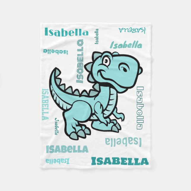 Aquamarin T Rex Dinosaur Fleece Blanket (Vorderseite)