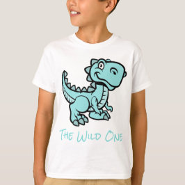 Aquamarin T Rex Dinosaurier Personalisierter Name T-Shirt