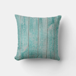 Aquamarin Tiffany Aqua Glam Metallic Wood Hütte Zu Kissen