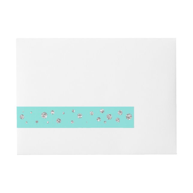 Aquamarin Türkis Blue & Bow Wedding Rundum-Adressaufkleber (Vorderseite)