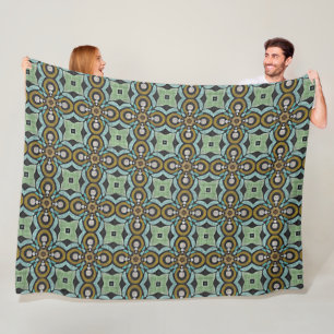 Aquamarin Türkis Ochre Retro Angesagte Bohemische Fleecedecke