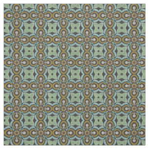 Aquamarin Türkis Ochre Retro Nouveau Deko Muster Stoff