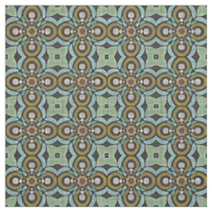 Aquamarin Türkis Ochre Retro Nouveau Deko Muster Stoff