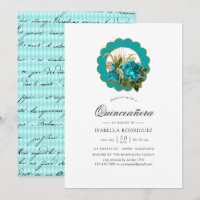 Aquamarin - Türkis und Gold Chic Paris Quinceñera