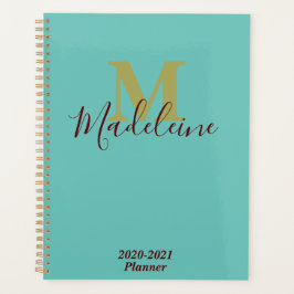 Aquamarin türkisblaue Monogram Big Ideas 2021 Planer