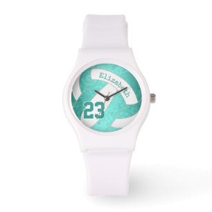 aquamarin türkisfarbener, gürtlicher Volleyball Armbanduhr