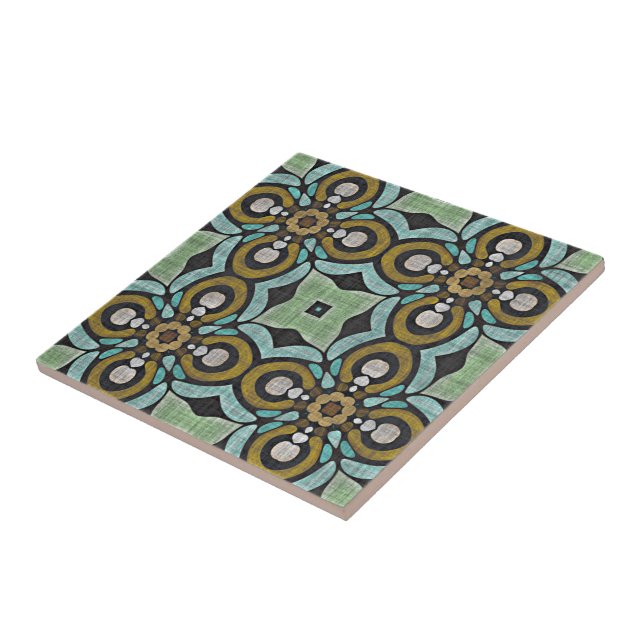 Aquamarin türkisfarbenes blaues Ochsen Fliese (Seite)