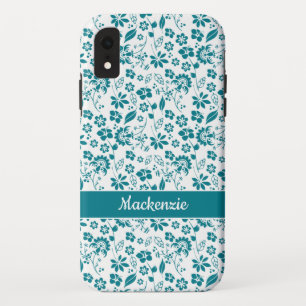 Aquamarin türkisfarbenes tropisches Muster Case-Mate iPhone Hülle