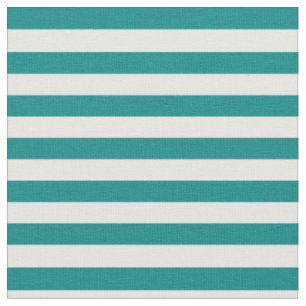 Aquamarin u. Weiß Striped Stoff
