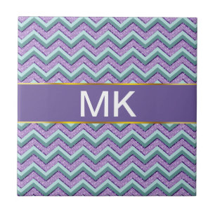 Aquamarin und Amethyst ZigZag Fliese