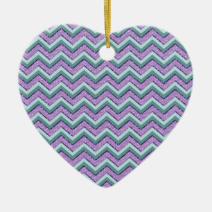 Aquamarin und Amethyst ZigZag Keramik Ornament
